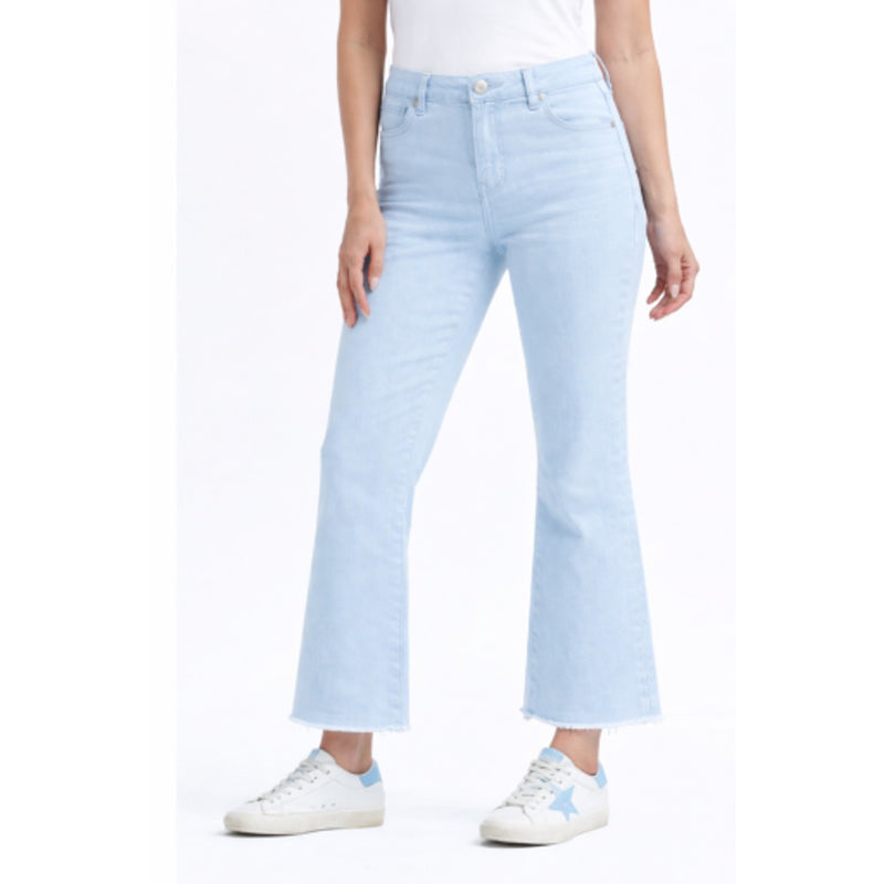 1822 Denim - Womens 27" Demi Boot with Frayed Hem in Glacier Fade