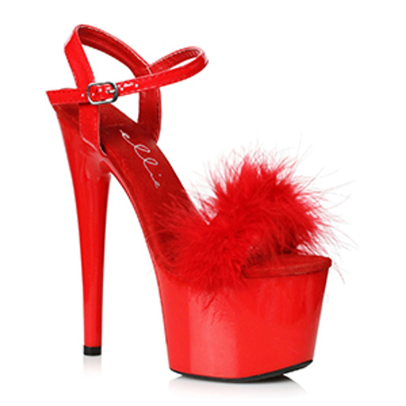 Ellie Shoes - 7" Platform Sandal with Marabou
