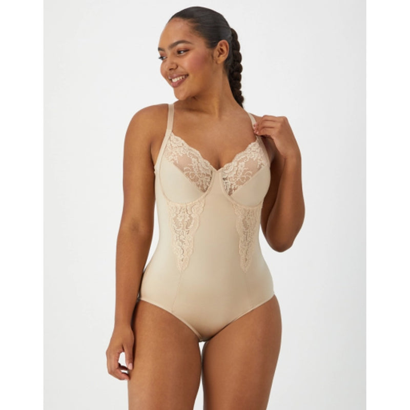 Hanes - Womens Maidenform Ultra-Firm Tummy Control Shapewear Bodysuit with Built-in Underwire Bra