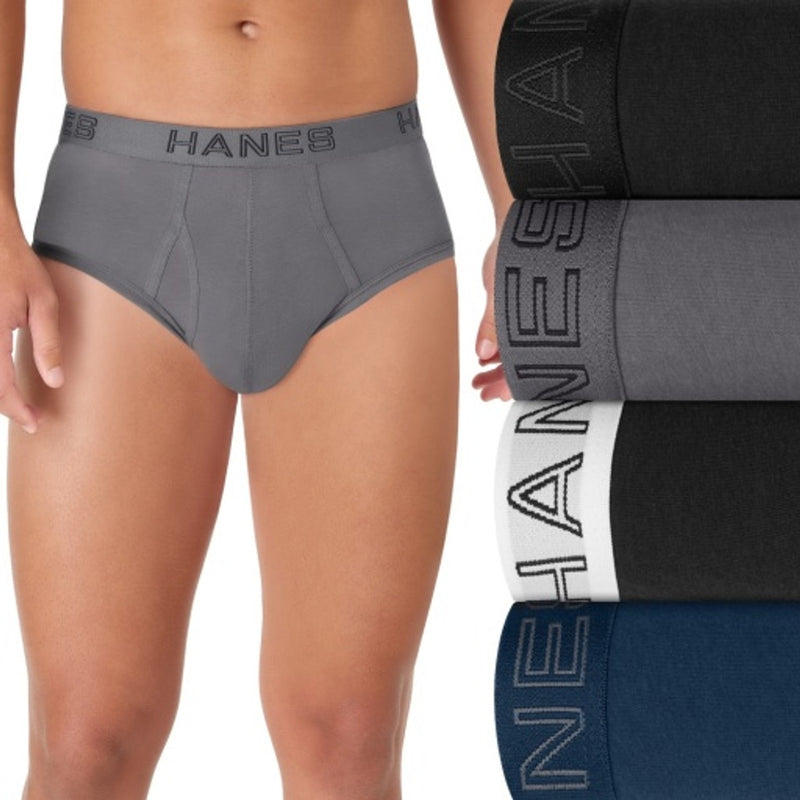 Hanes - Mens Ultimate Mens Underwear Briefs Pack 4-Pack Cotton-Stretch Underwear Moisture-Wicking