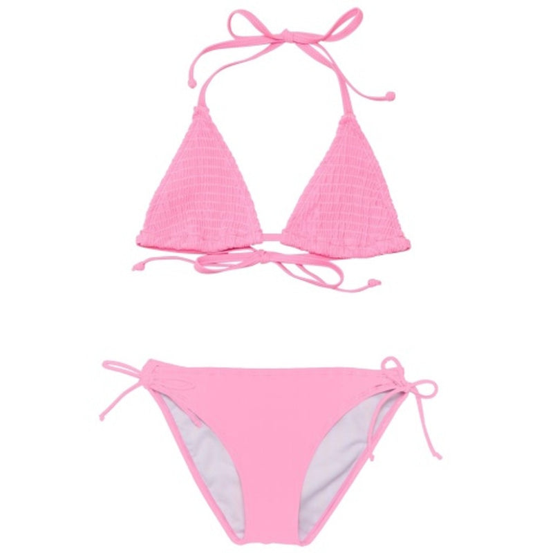 Snapper Rock - Girls Pink Shirred Triangle Bikini