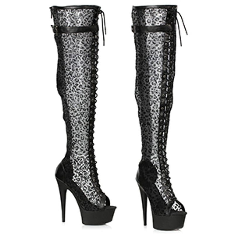 Ellie Shoes - 6" Leopard Thigh High Boot