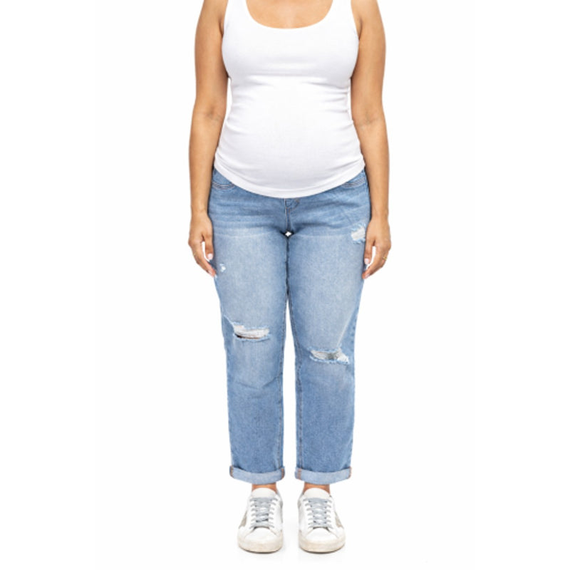 1822 Denim - Womens 28" Maternity Boyfriend Jean with Bellyband