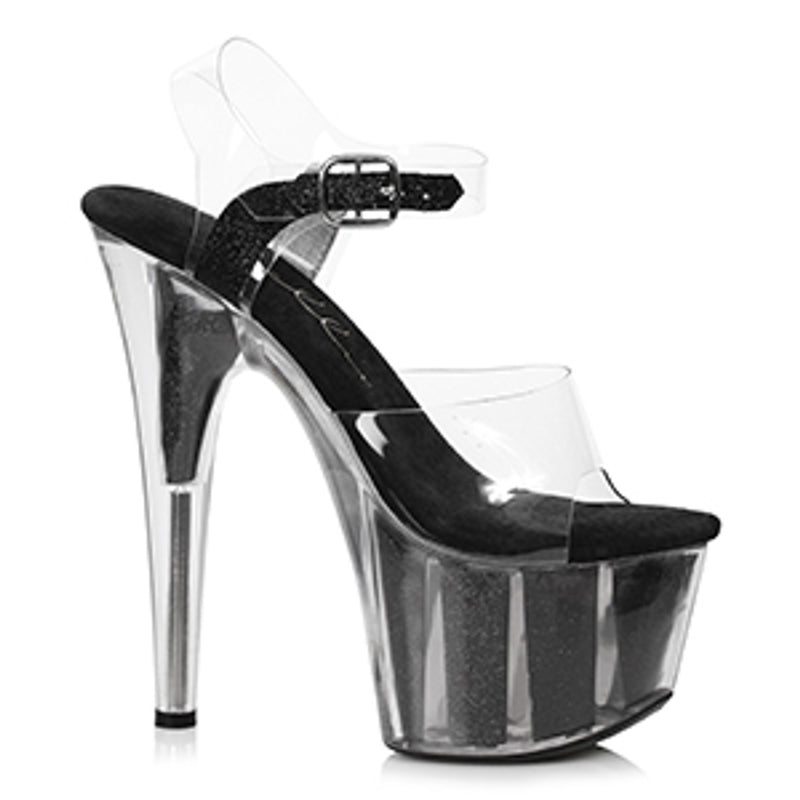 Ellie Shoes - 7" Pointed Stiletto Sandal W/Glitter in Platform