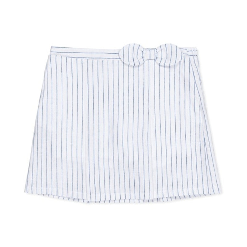Hope & Henry - Girls Linen Pleated Bow Skort