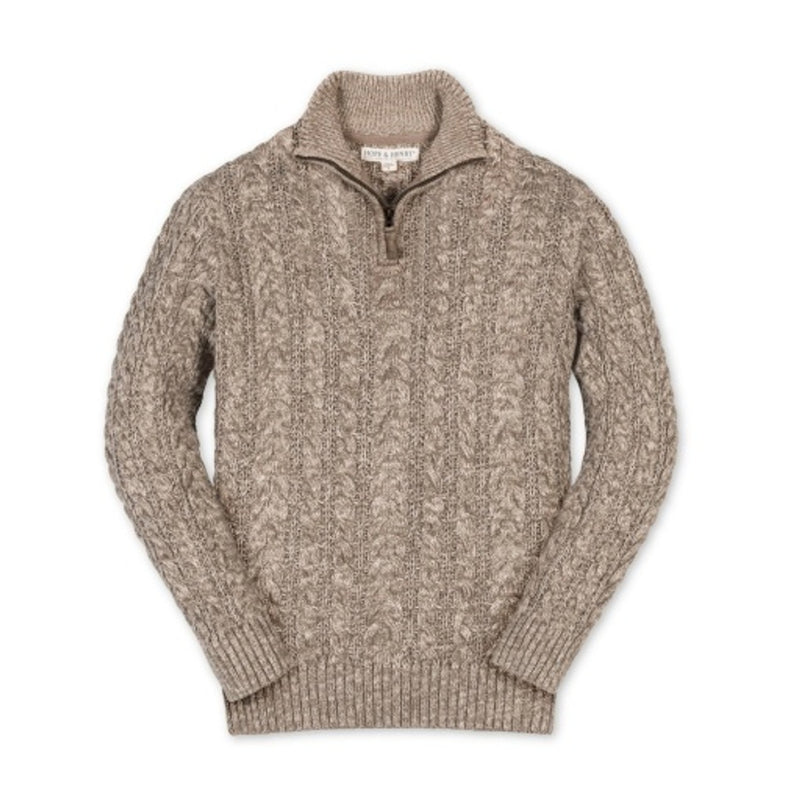 Hope & Henry - Boys Organic Half Zip Cable Sweater