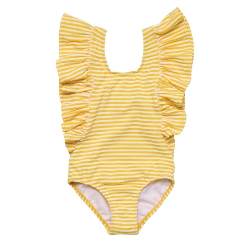 Snapper Rock - Girls Sunshine Stripe Wide Frill Swimsuit