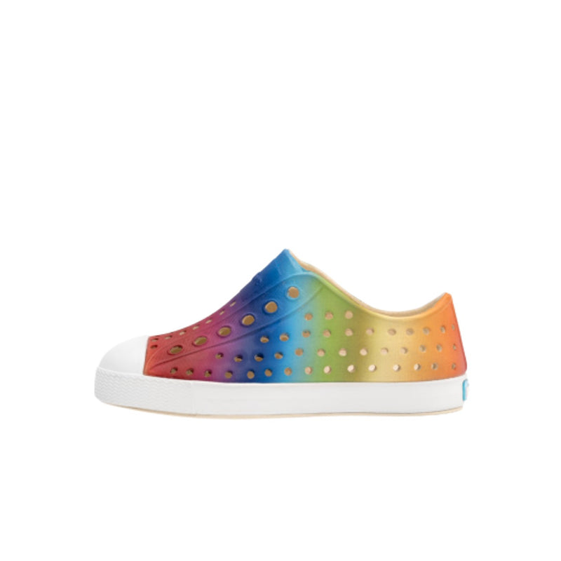 Native Shoes - Unisex Jefferson Print Kids - Bone White/ Shell White/ Rainbow Gradient