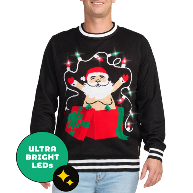 Tipsy Elves - Mens Yuletide Tassels Light Up Ugly Christmas Sweater