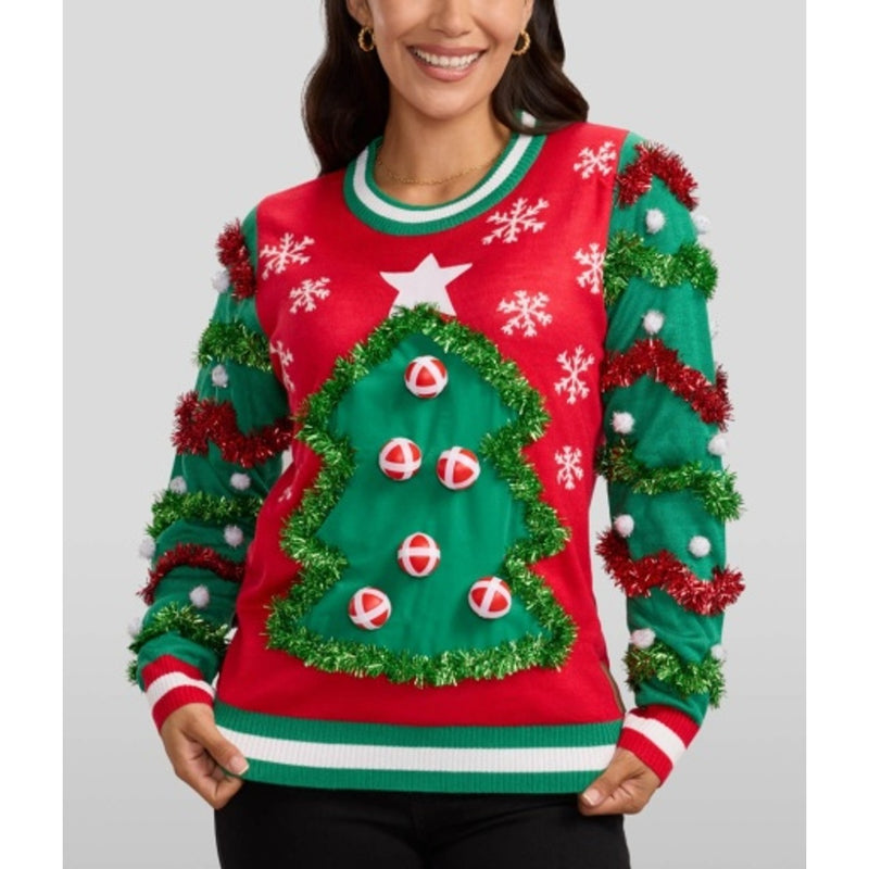 Tipsy Elves - Womens Deck the Halls Game Ugly Christmas Sweater
