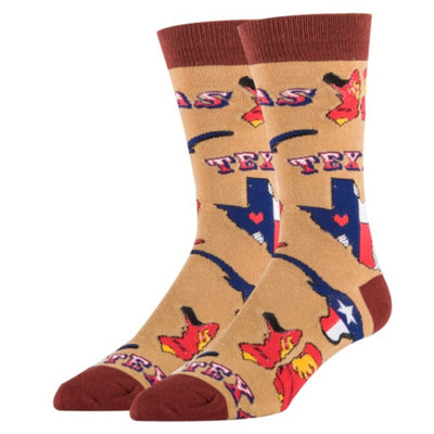Oooh Yeah - Mens Crew Socks-Texas Love