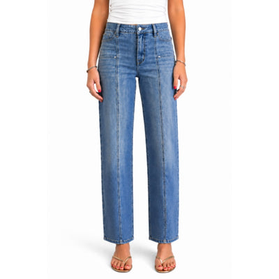 1822 Denim - Womens 28" Mid-Rise Seamed Straight Leg Jean