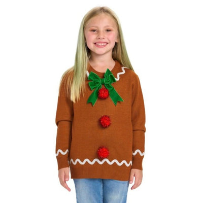 Tipsy Elves - Kids Gingerbread Ugly Christmas Sweater