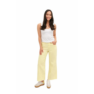 1822 Denim - Womens 28" Mid-Rise Slim Wide Leg with Raw Hem
