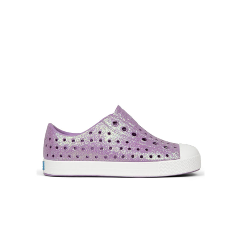Native Shoes - Unisex Jefferson Bio-Bling Kids - Lavender Bling/ Shell White