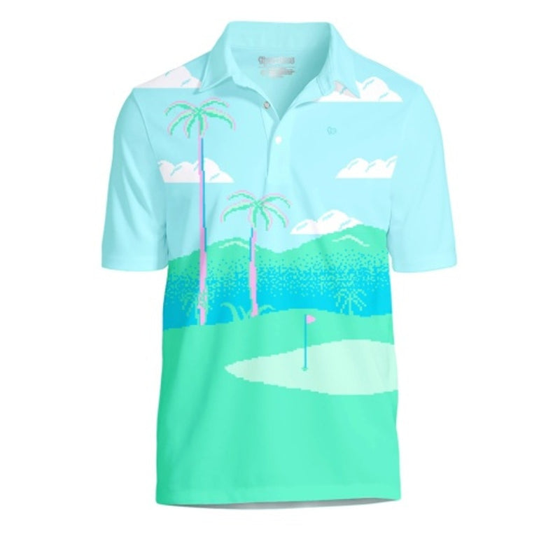 Tipsy Elves - Mens 8-Bit Paradise Golf Polo