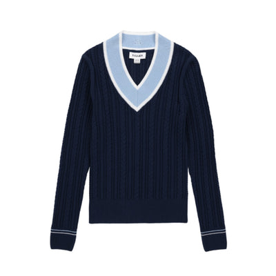 Tilley - Womens V Neck Cable Sweater