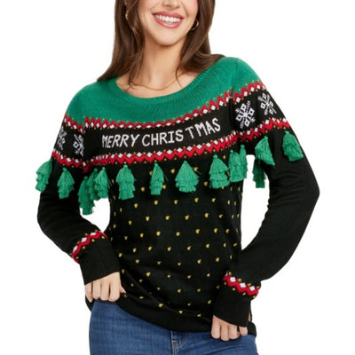 Tipsy Elves - Womens Christmas Tree Tassel Sweater