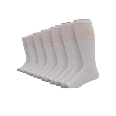 Hanes - Mens Double Tough Mens Over-the-Calf Tube Socks Shoe Sizes 6-12 12-Pairs