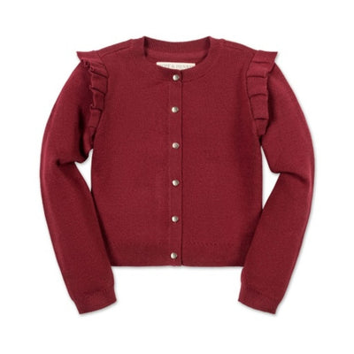 Hope & Henry - Girls Organic Milano Ruffle Cardigan