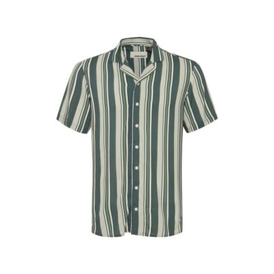 DK Company - Mens Button-Up Viscose Shirt with Stripes