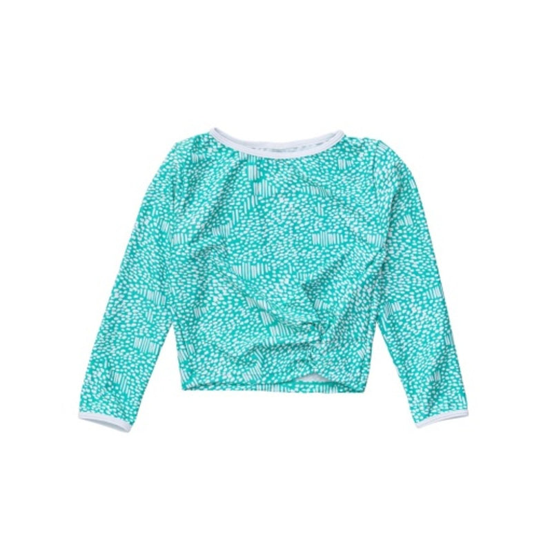 Snapper Rock - Girls Spearmint Spot Long Sleeve Wrap Crop Top