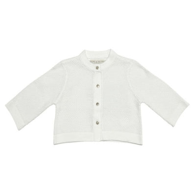 Hope & Henry - Girls Organic Cropped Scallop Cardigan