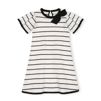 Hope & Henry - Girls Organic Bow Detail Pointelle Sweater Dress