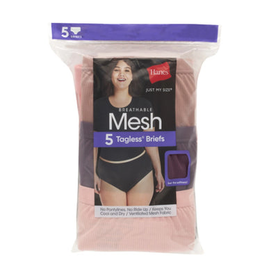Hanes - Womens Just My Size Womens Breathable Mesh Brief Underwear 5-Pack (Plus Size)