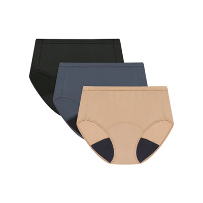 Hanes - Womens Comfort Period. Womens Period Underwear Briefs Pack 3-Pack Light Bladder Leak Protection