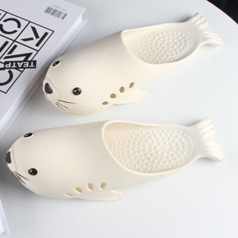 Oooh Yeah - Unisex Sea Lion Beige Silly Slides- Unisex
