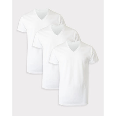 Hanes - Men’S White V-Neck Undershirt Moisture-Wicking Cotton 3-Pack