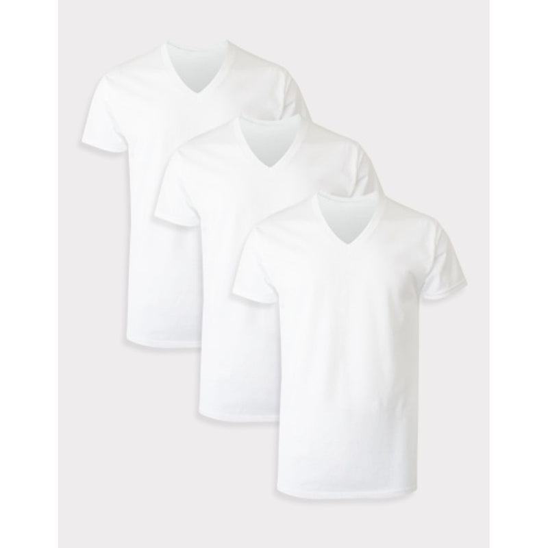 Hanes - Men’S White V-Neck Undershirt Moisture-Wicking Cotton 3-Pack
