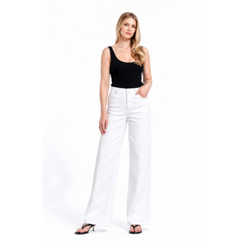 1822 Denim - Womens 32" High Rise Slim Wide Leg with Clean Finish Hem