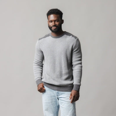 Hope & Henry - Mens Organic Shoulder Detail Crew Neck Sweater