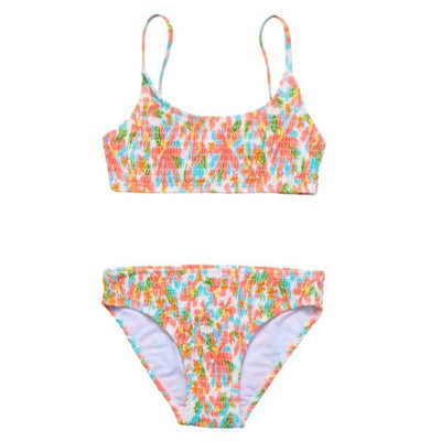 Snapper Rock - Girls Hawaiian Luau Sustainable Shirred Bikini