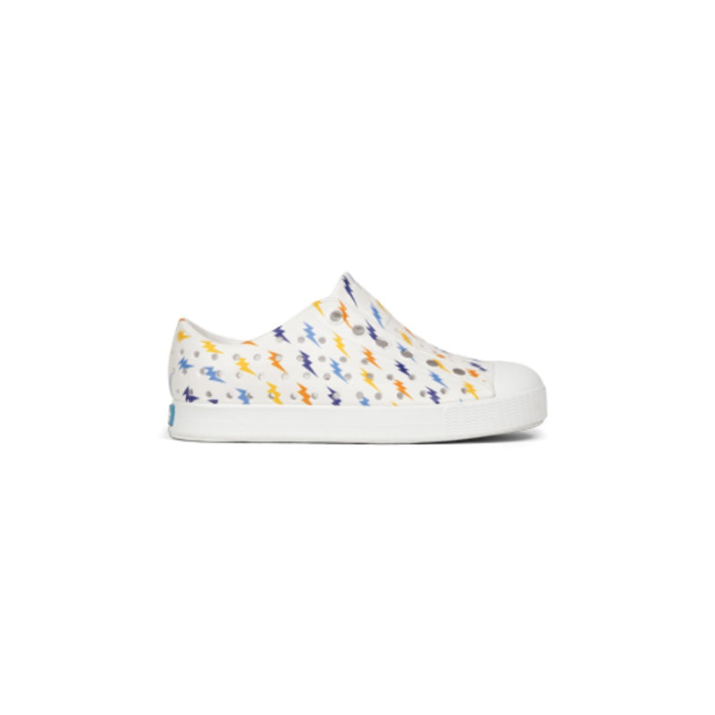 Native Shoes - Unisex Jefferson Print Kids - Shell White/ Shell White/ Lightning Aop