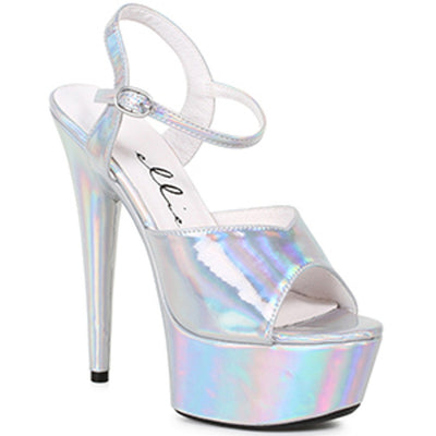 Ellie Shoes - 6" Heel Pointed Stiletto Sandal W/Metallic Platform & Upper