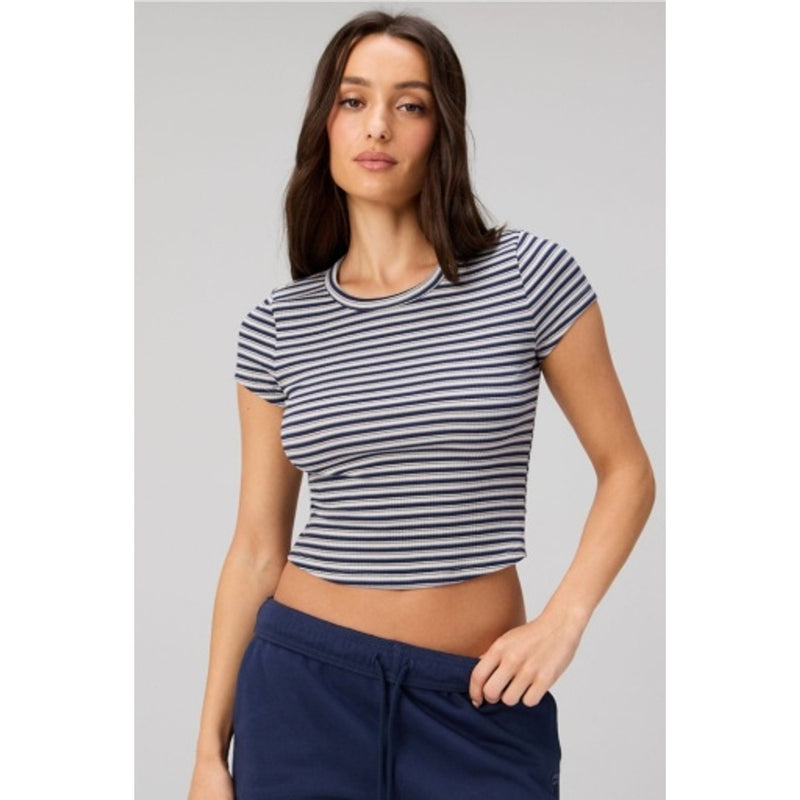 Fabletics - Womens Modal Rib Cropped Short-Sleeve Tee