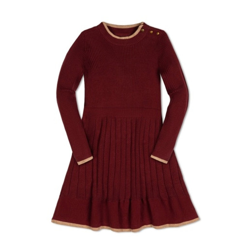 Hope & Henry - Girls Organic Mock Neck Flounce Sweater Dress
