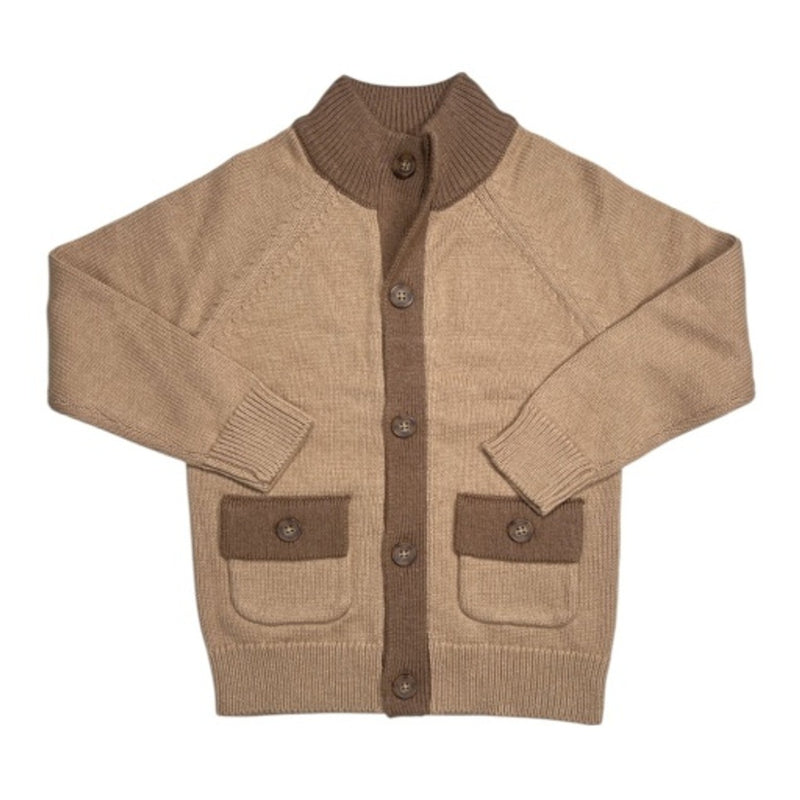 Hope & Henry - Boys Organic Mock Neck Raglan Cardigan