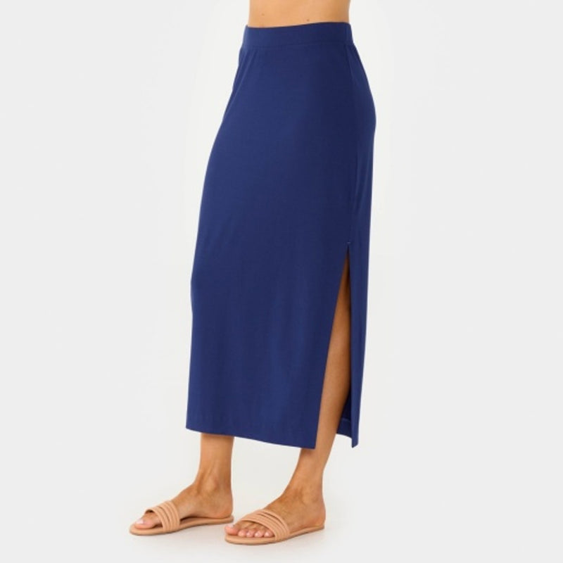 Thirty Three Threads - Unisex Brushed Tec Knit Midi Skirt Deep Navy