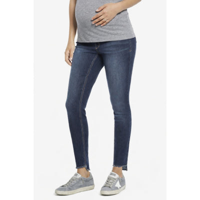 1822 Denim - Womens 28" Ankle Skinny Raw Step Hem with Bellyband
