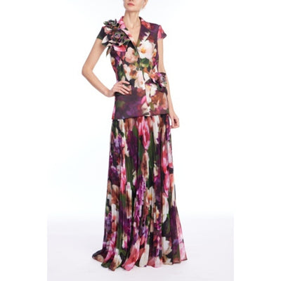 Badgley Mischka - Womens Floral Gown