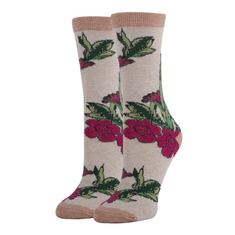 Oooh Yeah - Womens Corpse Floral-Novelty-Womens Crew Socks
