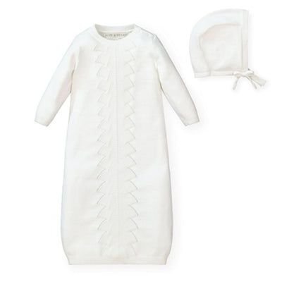 Hope & Henry - Baby Sweater Gown and Bonnet Set