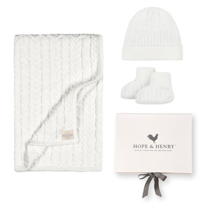 Hope & Henry - Baby Organic Cable Knit 3-Piece Boxed Gift Set