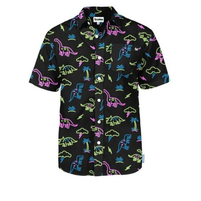 Tipsy Elves - Mens Neon Dinosaur Hawaiian Shirt