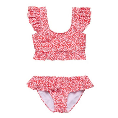 Snapper Rock - Girls Ditsy Bloom Frilled Crop Bikini