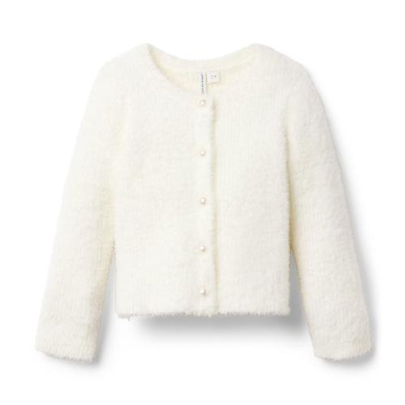 Janie and Jack - Girls S Tr Ivry Cozy Cardigan Waistband